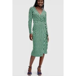 Diane Von Furstenberg For Target Arrow Green Geometric Wrap Dress Size XS NWT